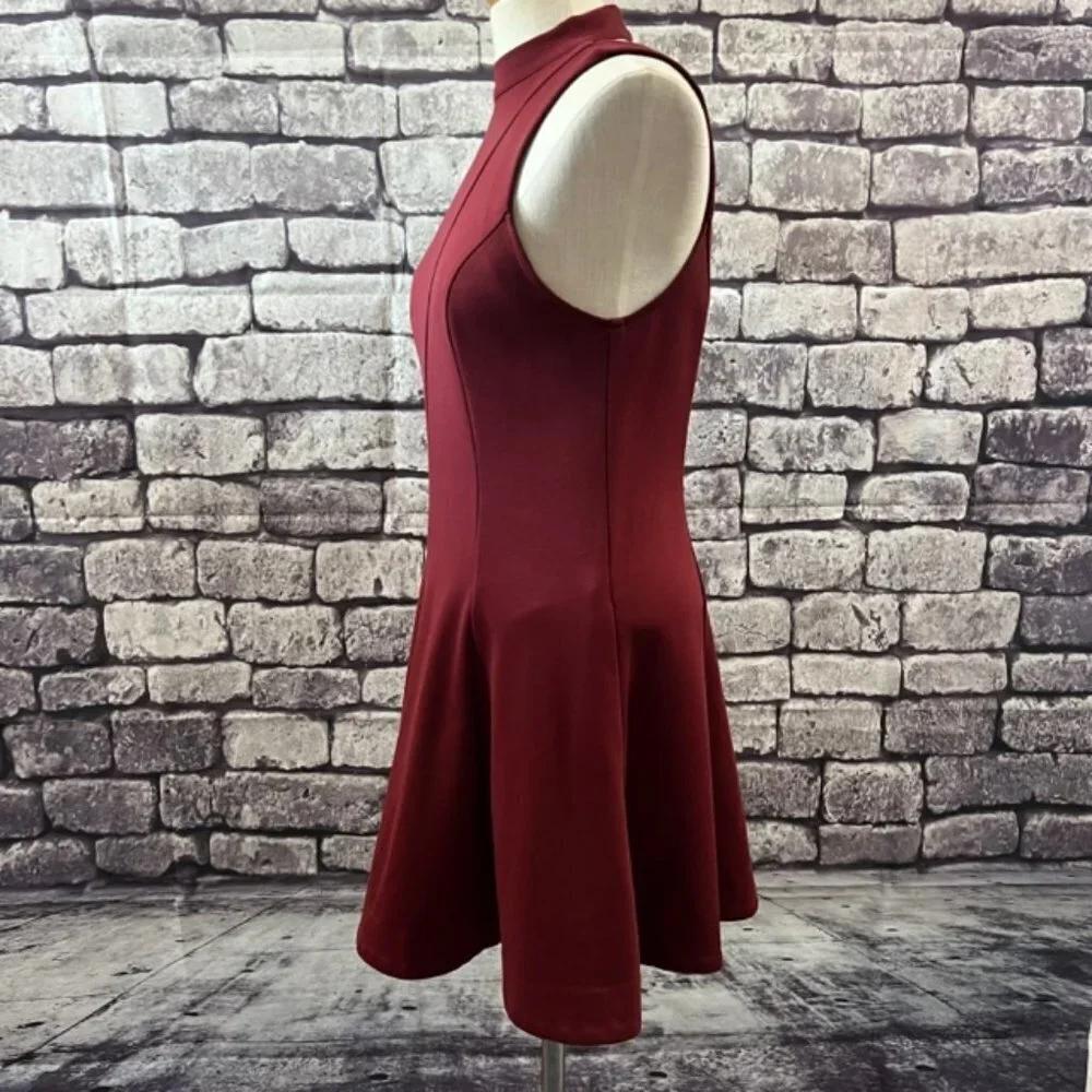 🎉🎉Host Pic🎉🎉 Free People Burgundy Sleeveless Fit & Flare Dress Size Medium